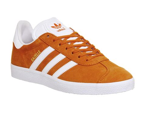 Adidas orange gazelle suede trainers